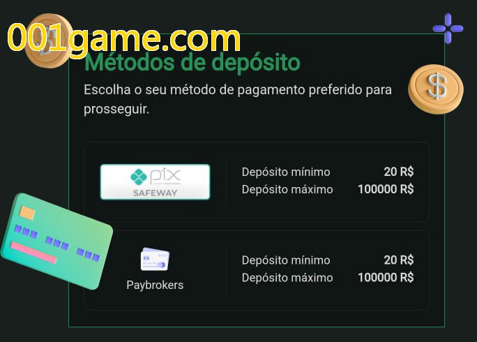 O cassino 001game.combet oferece uma grande variedade de métodos de pagamento